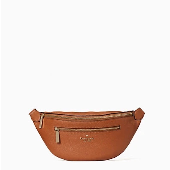 ♠️Kate Spade Leila Leather Belt Bag Fanny Pack Warm Gingerbread Tan NWT - Picture 2 of 10